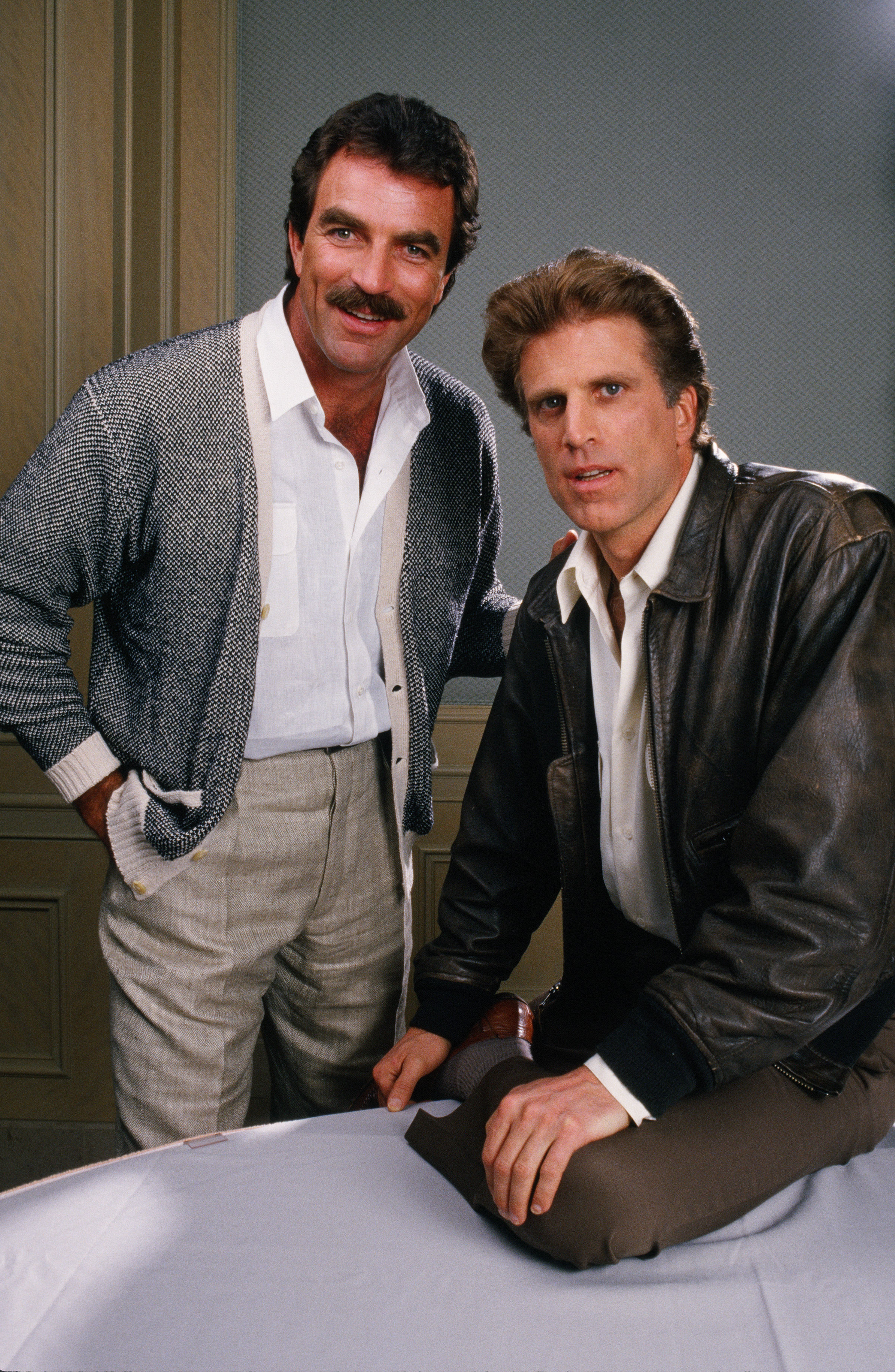 Tom Selleck and Ted Danson during a portrait session in 1988 | Source: Getty Images