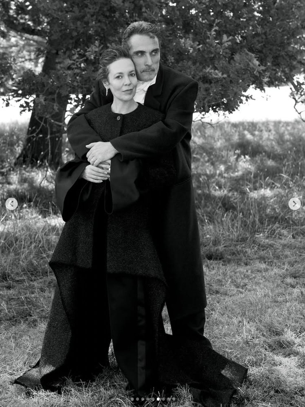 Olivia Colman and Rufus Sewell as Mr. and Mrs. Bennet | Source: instagram/britishvogue