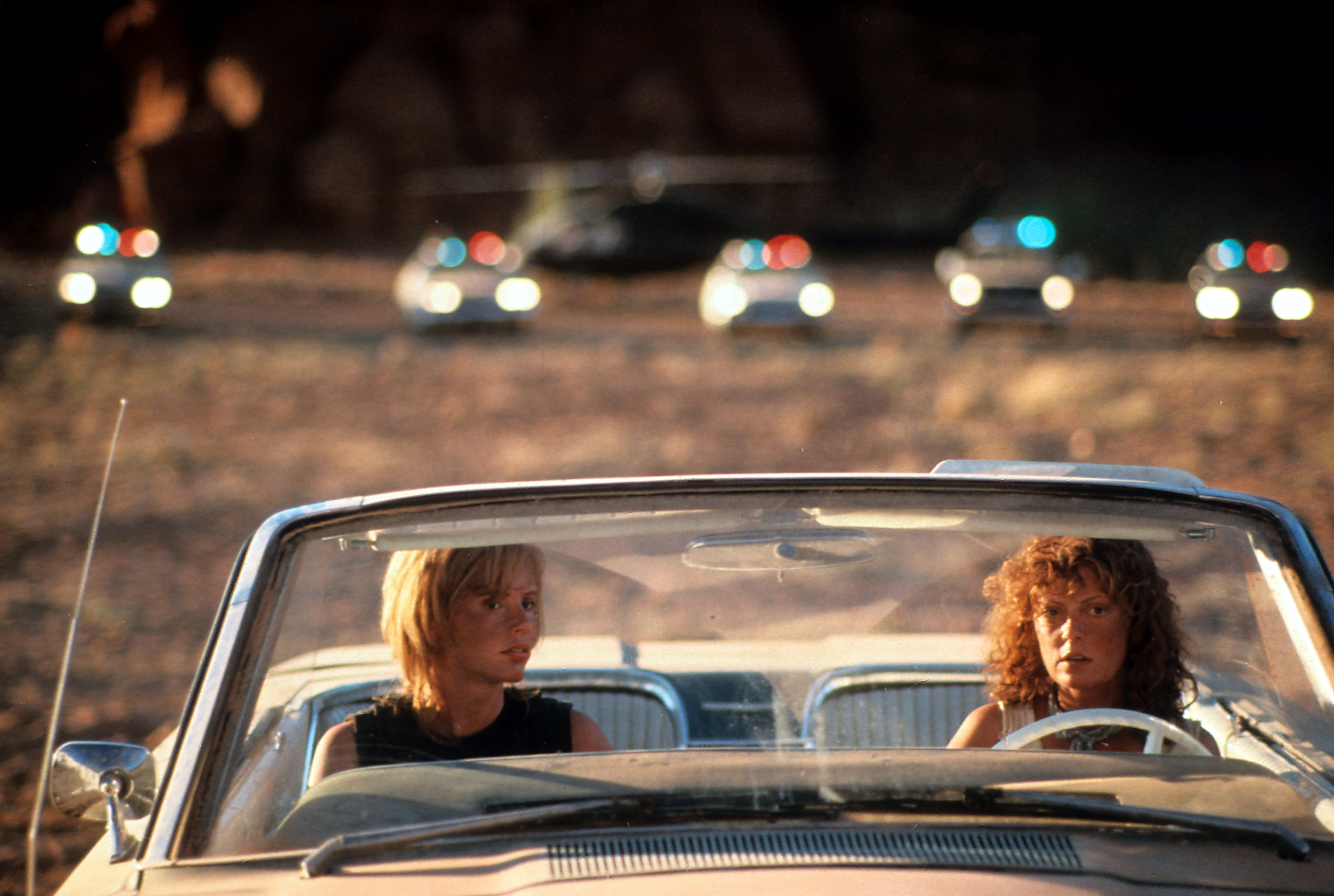 Geena Davis and Susan Sarandon in a scene from the film "Thelma & Louise," 1991 | Source: Getty Images