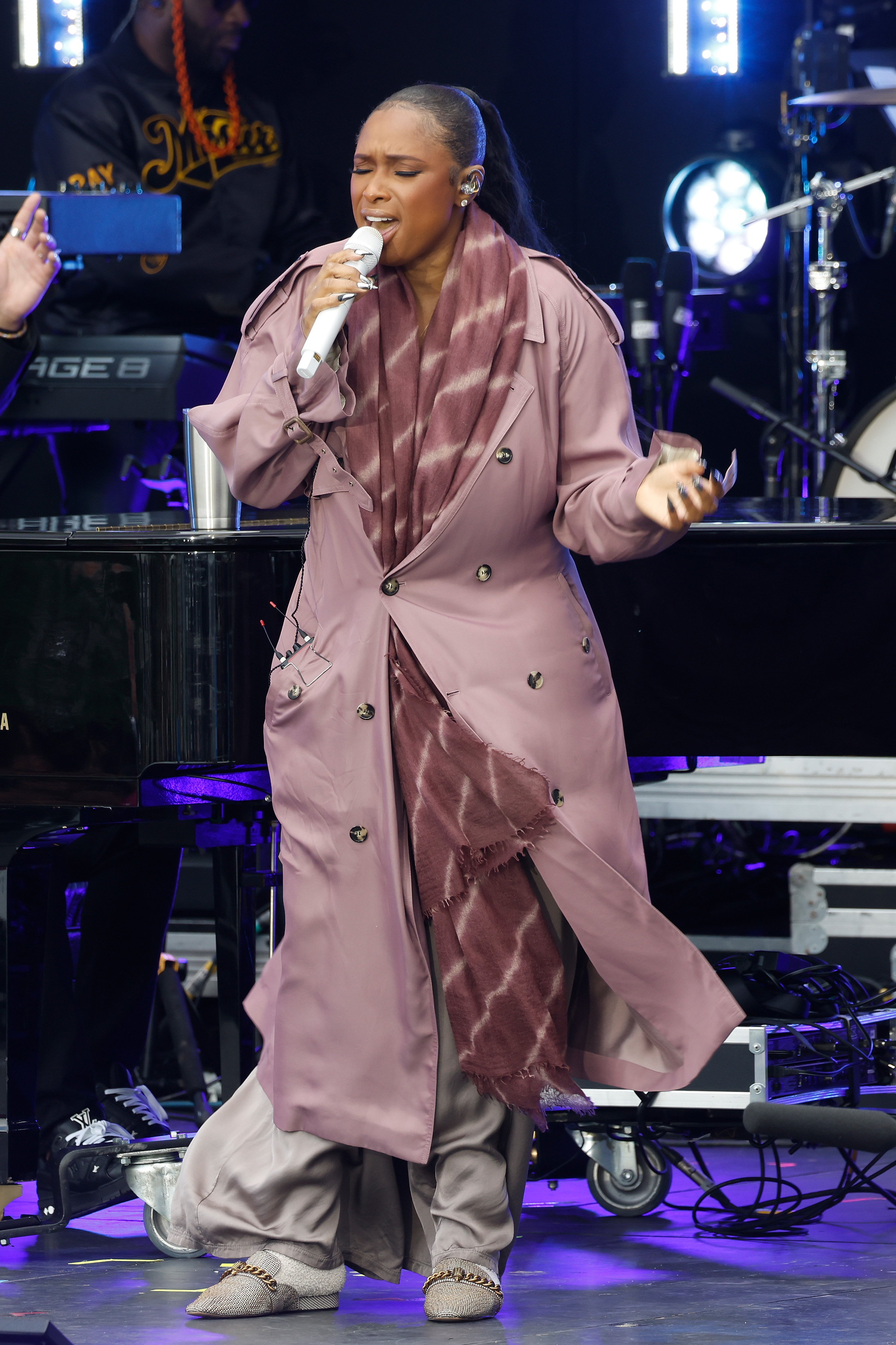 Jennifer Hudson performs during the dedication ceremony for the opening of the Barack Obama Presidential Center, in John Lewis Plaza, on June 18, 2026 in Chicago | Source: Getty Images