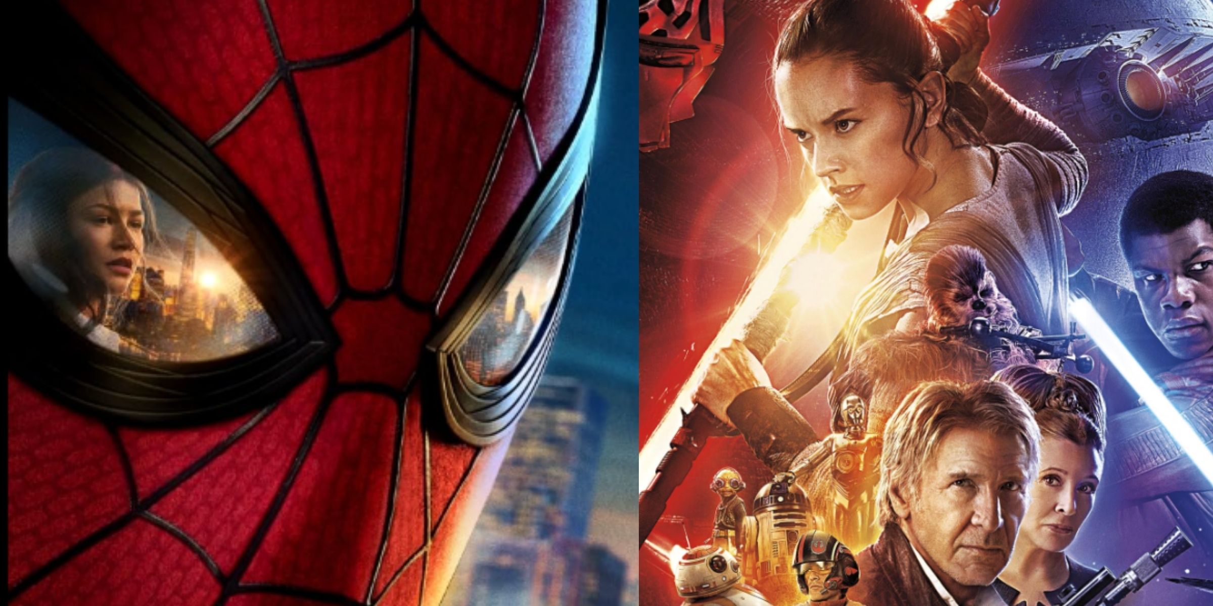 From the promotional posters for "Spider-Man: Brand New Day" and "Star Wars: The Force Awakens" | Source: IMDb
