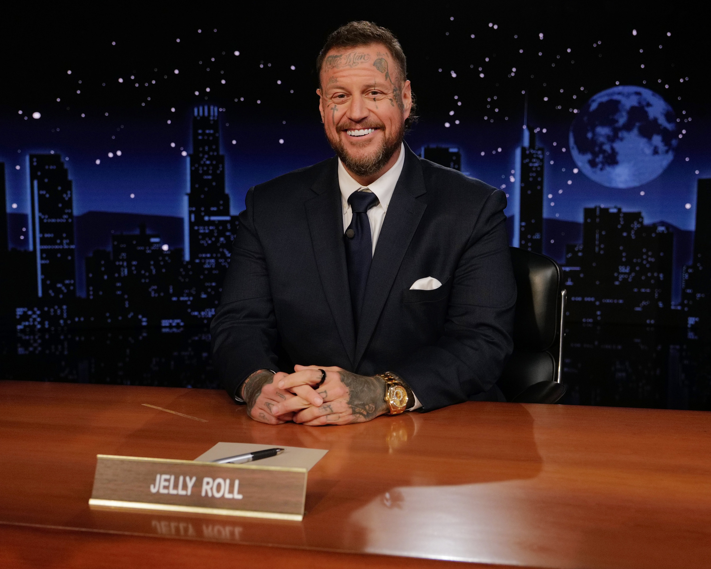 Jelly Rolly guest hosts "Jimmy Kimmel Live!" on August 24, 2026. | Source: Getty Images